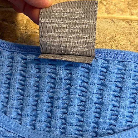 Active Freedom Waffle Stretch Women’s Long Sleeve Blue Nylon Spandex Top Sz L - Picture 6 of 11